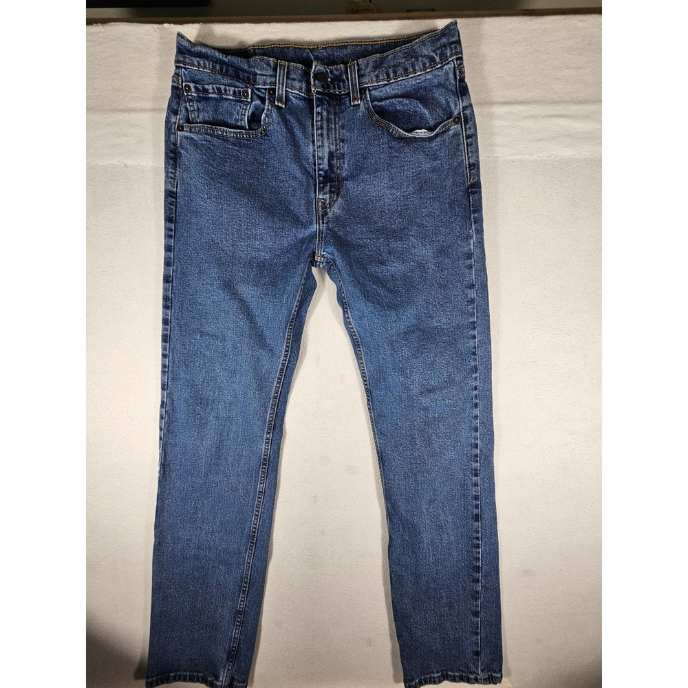 Levis 505 Regular Fit Straight Leg Jeans Mens 34x34 Blue Medium Wash 00505-1454